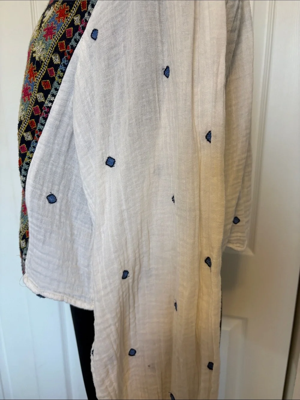 NWOT Free People Embroidered Folkloric Gauze Top - Small.